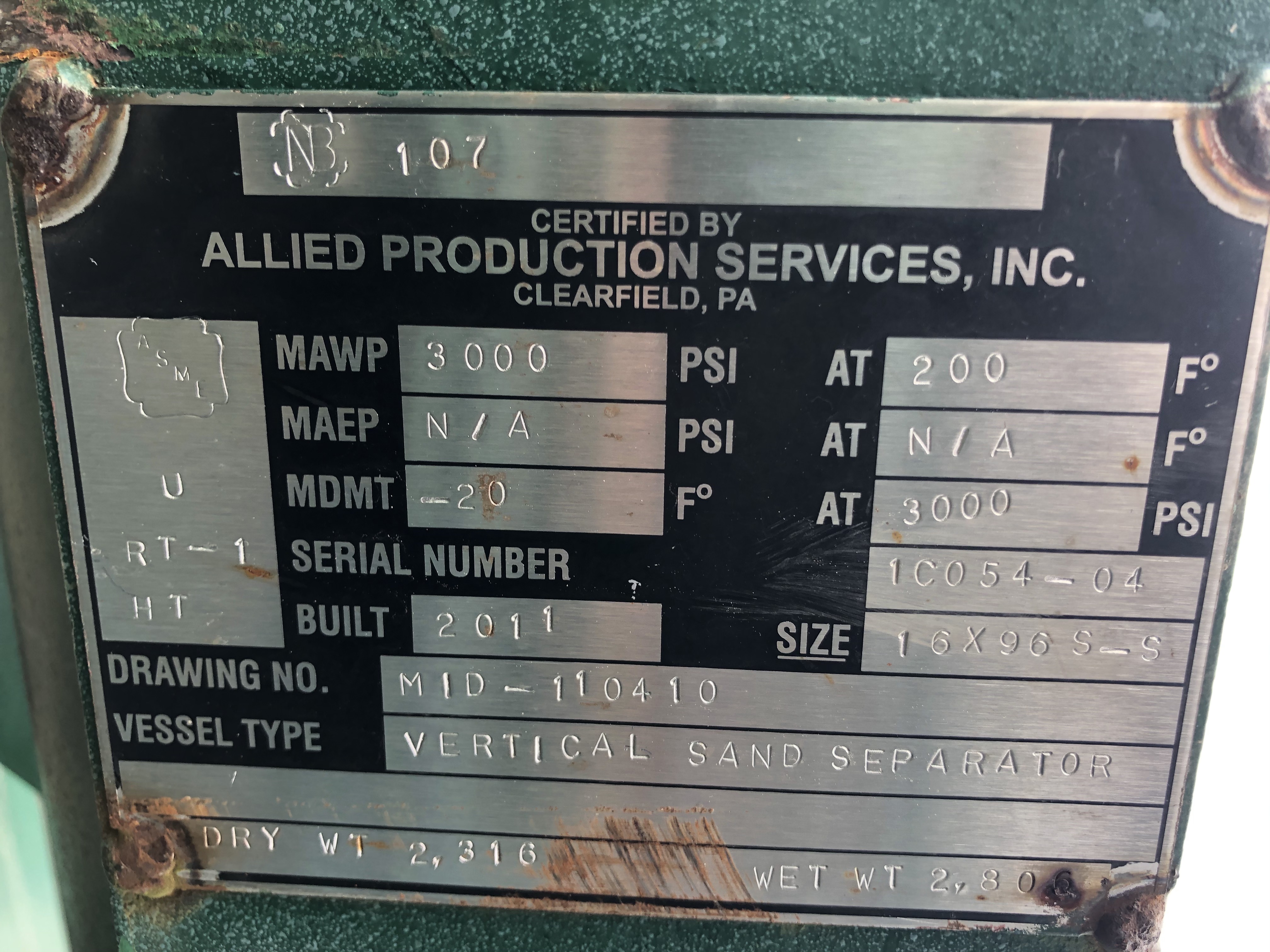 Used Sand Trap, Gravity, 16"x8', 3000#