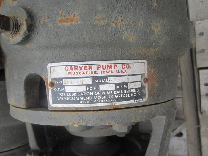 Used Pump, Centrif., 2 HP, Carver, 1-1/4" In/Out, C/st (6) #S739481