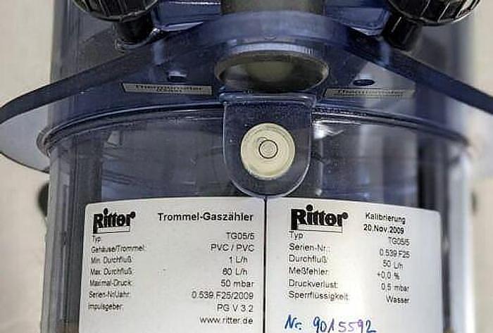 Used QCAL GDX600 MFC + Ritter TG 05 gas meter with memory for gases GSB-S/10