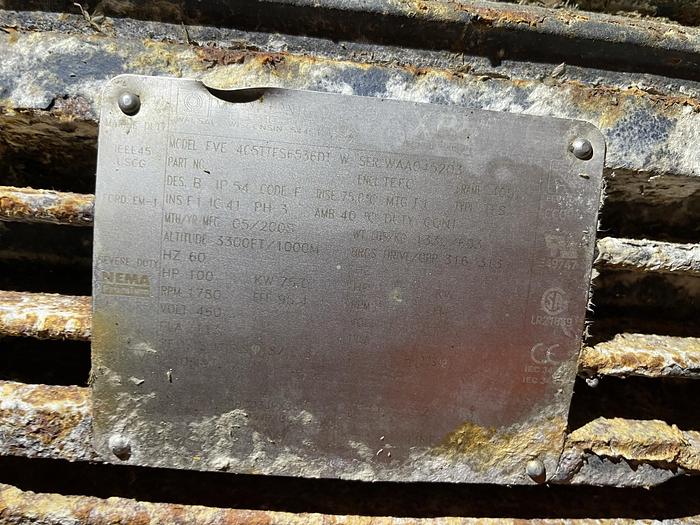 Used GOULDS MDL.3196XLT-X  8X10-13  CENTRIFUGAL PUMP 316 S/S WITH 100 HP MOTOR