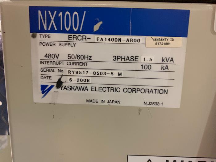 Used YASKAWA MOTOMAN SSF2000 (YR-SSF6-A00) 6 KG X 1,378mm REACH 6 AXIS CNC ROBOT WITH NX100 CONTROL