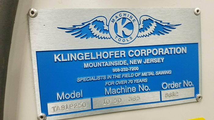 Used 2010 Bimax Klingelhofer TA91-P250 AUTOMATIC Programmable Precision Cut Off Saw