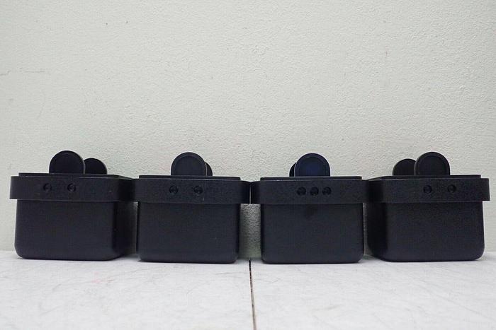 Used Set of 4 Sorvall 11053 Rotor Buckets with 2 00997 Red Inserts & 2 Green Inserts