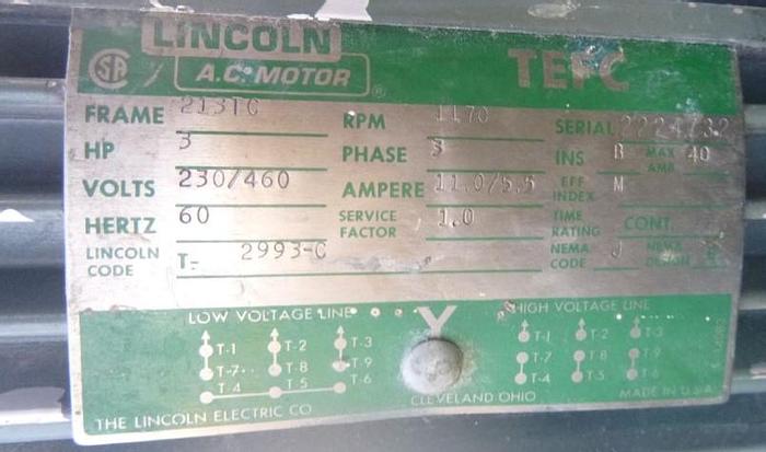 Used Pump, Hydraulic, 3 HP, 5000 PSI, Parker, Mdl H-Pak #S743466