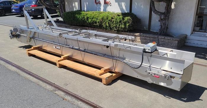 Used Conveyor, Belt, 18" X 18'10", Incline, S/st, Cleats, 1 HP #S743992