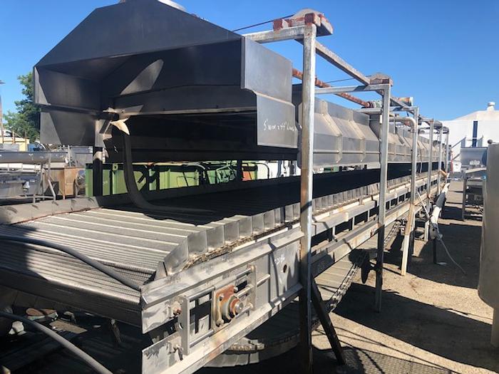 Used POWER TRANSMISSION & BEARING Steam Belt Blancher 5' wide x 44' long