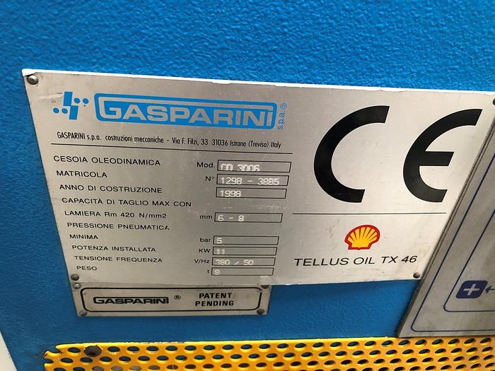 Usato CESOIA GASPARINI IDRAULICA 3000 X 6