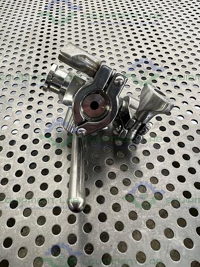 Used Pharmacia  Salvi DN6 460 4-way 316L Valve 18-5757-01 w/ 1/2" Sanitary Fitting