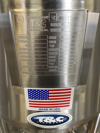 Used T&C  100 Liter Stainless Steel 45 PSI Jacketed Reactor w/ Agitator & Load Cells