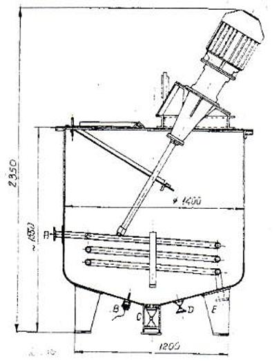 Używane Stainless steel boiler with a coil for heating or cooling the mixed raw material