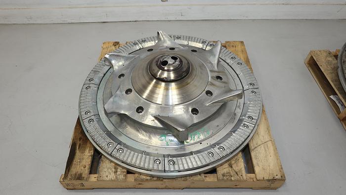 Used Beloit Jones Barracuda Rotor, Deflaking Rings, Extraction Plate & Chamber with Stuffing Box #44521