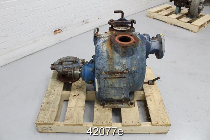 Used Rueck T3A3-B Trash Pump, Iron Casing, 2-Vane 9" Stainless Steel Impeller #42077