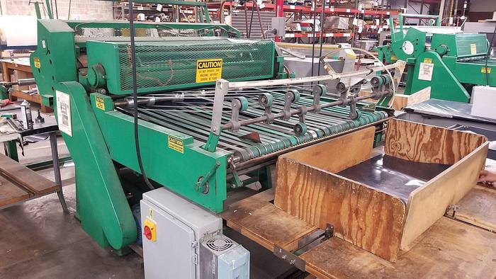 Used 60" SINGLE ROTARY KNIFE BECK SHEETER WITH OUTPUT CONVEYOR
