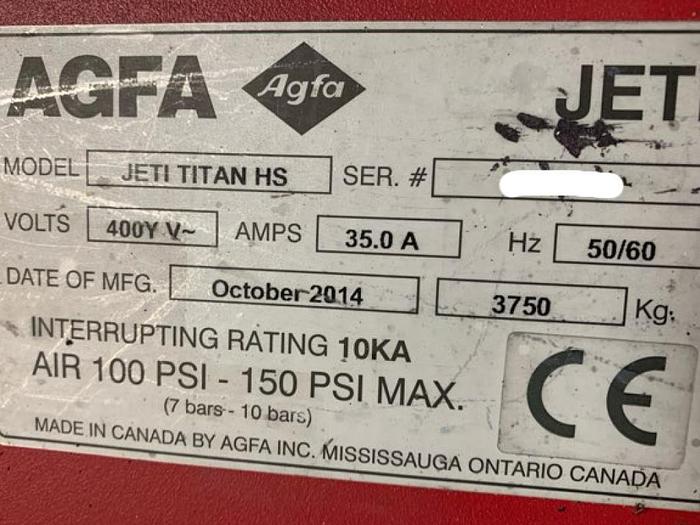 Used 2014 Agfa Jeti Titan HS