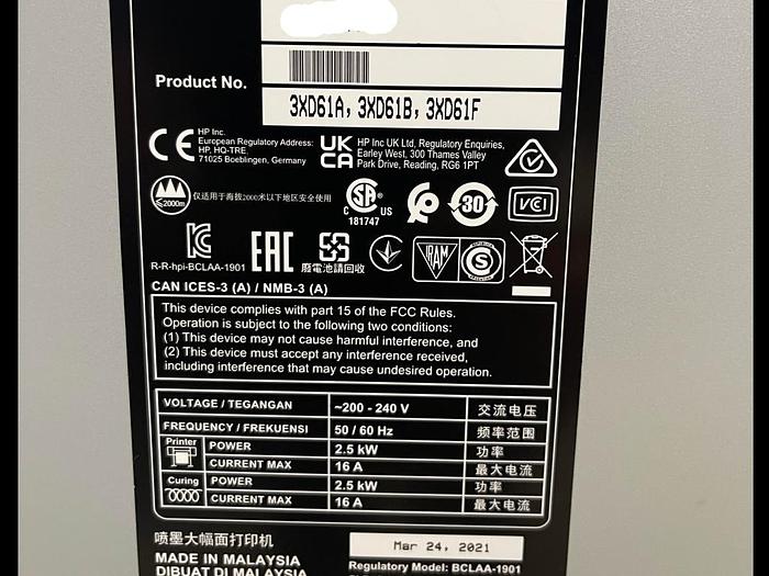 Used 2021 Hewlett-Packard Latex 800W