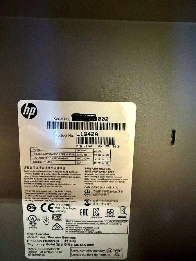 Used 2016 HP Scitex FB750