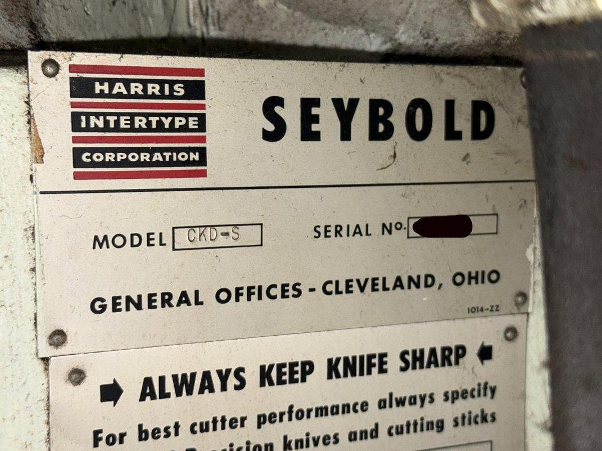 Used Seybold CKD-S Guillotine Cutter