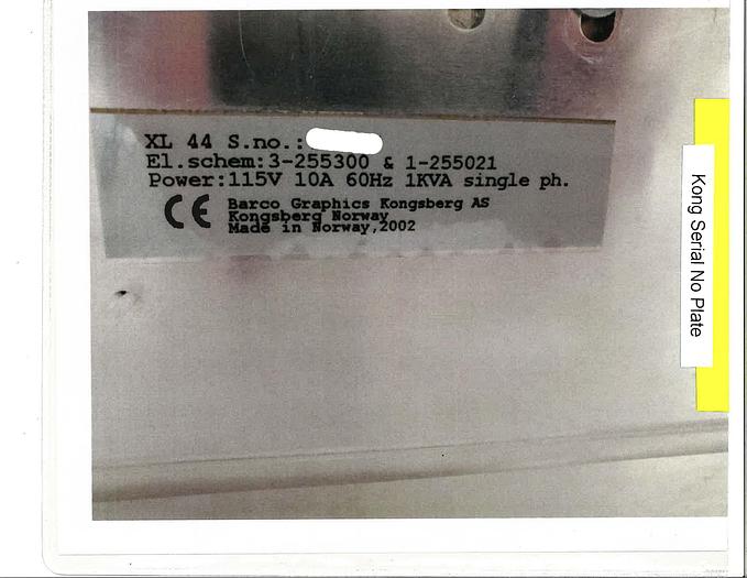 Used 2002 Esko Kongsberg XL44