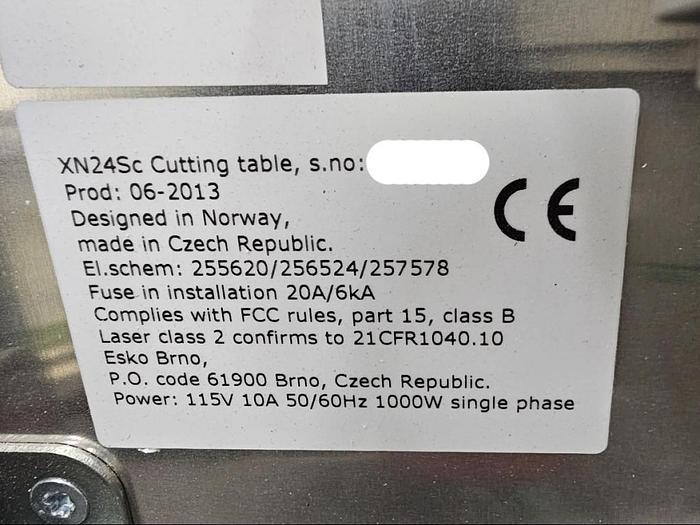 Used 2013 Esko Kongsberg XN24Sc