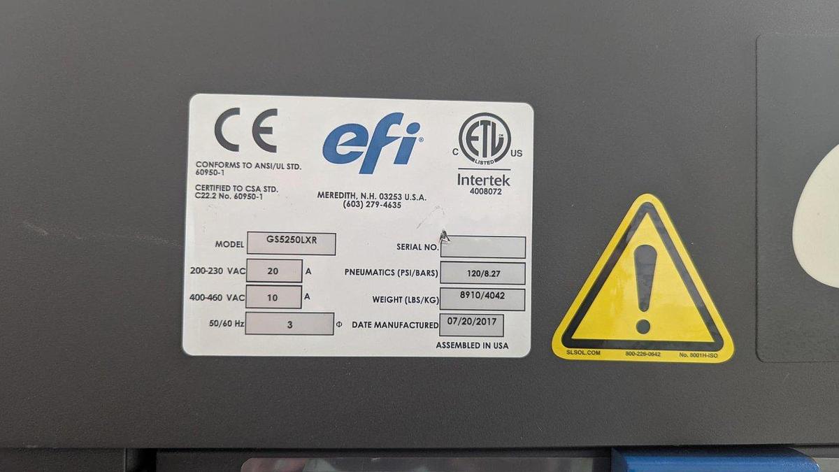 Used 2017 EFI-VUTEk GS5250LXR Pro