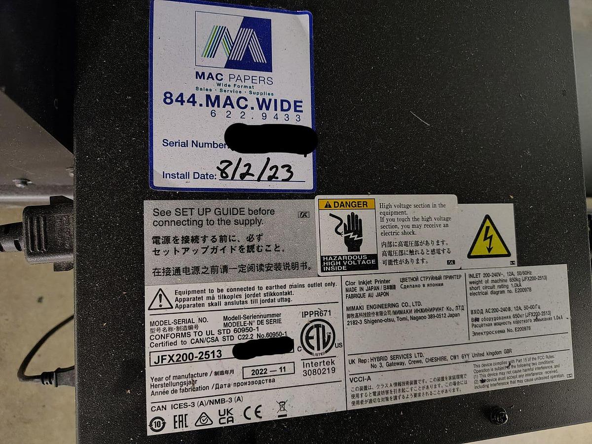 Used 2022 Mimaki JFX200-2513