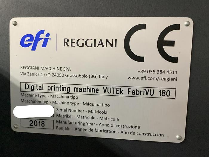 Used 2018 EFI-VUTEk FabriVu 180