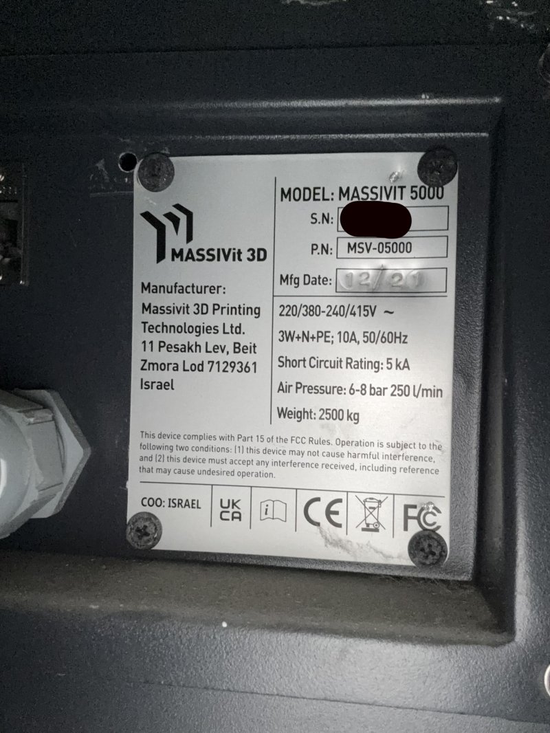 Used 2021 Massivit 3D 5000