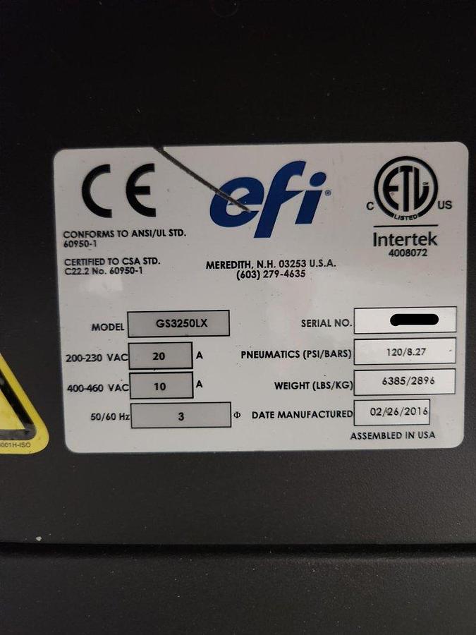 Used 2016 EFI-VUTEk GS3250LX
