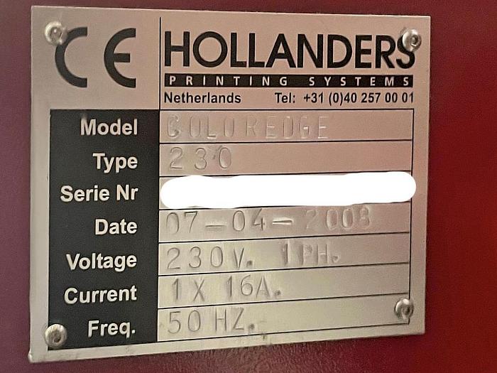 Used 2008 Hollanders Printing Systems (HPS) ColorEdge 230