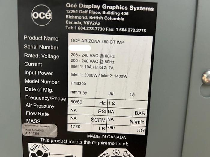 Used 2016 Oce Arizona 480 GT