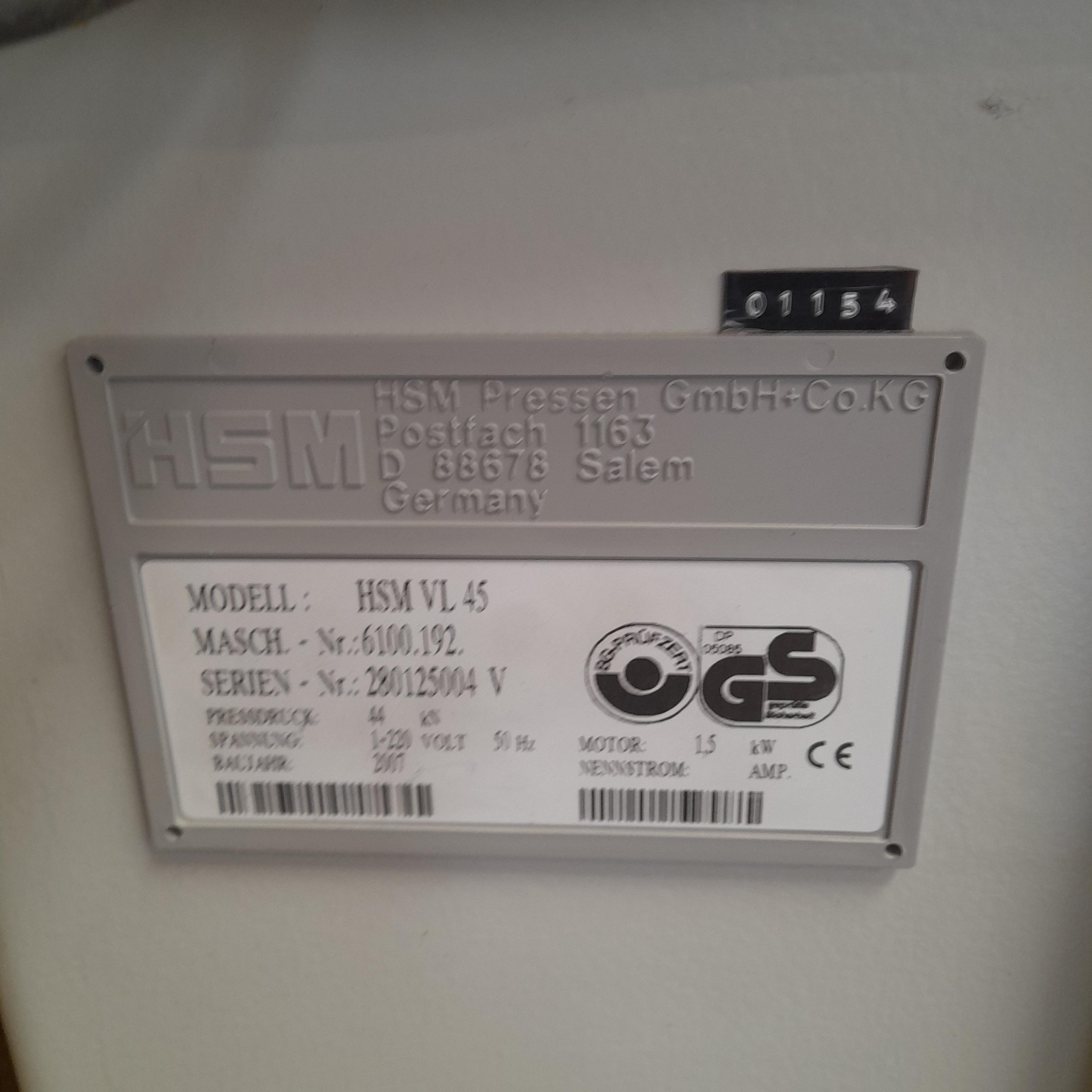 Used HSM VL45 Compactor