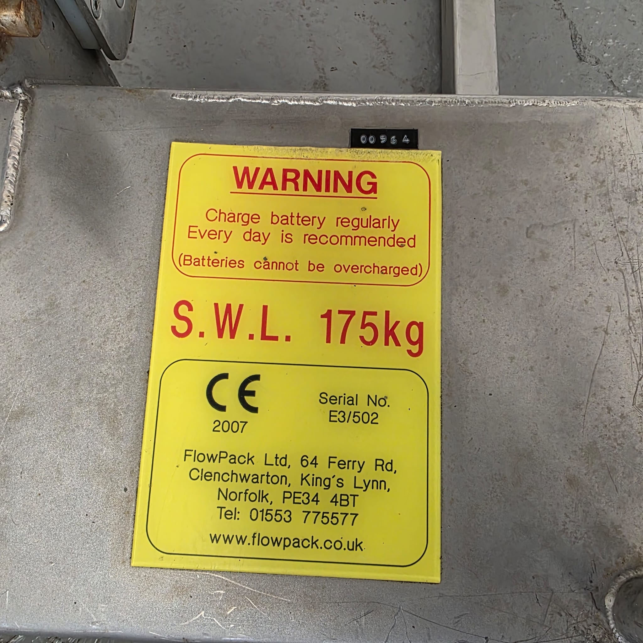 Used S.W.L Manual Lifter (175kg)