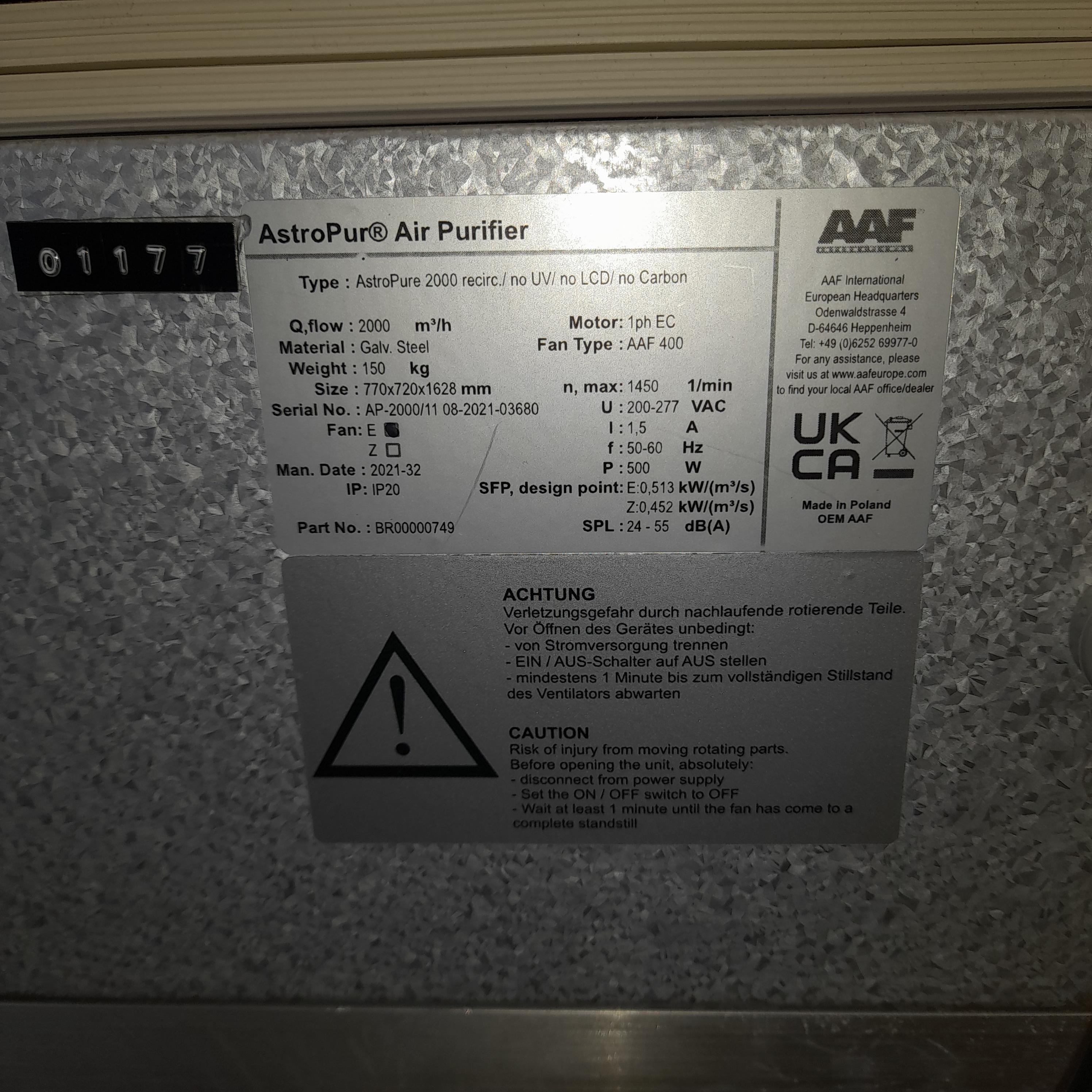 Used AAF International Air Purifier