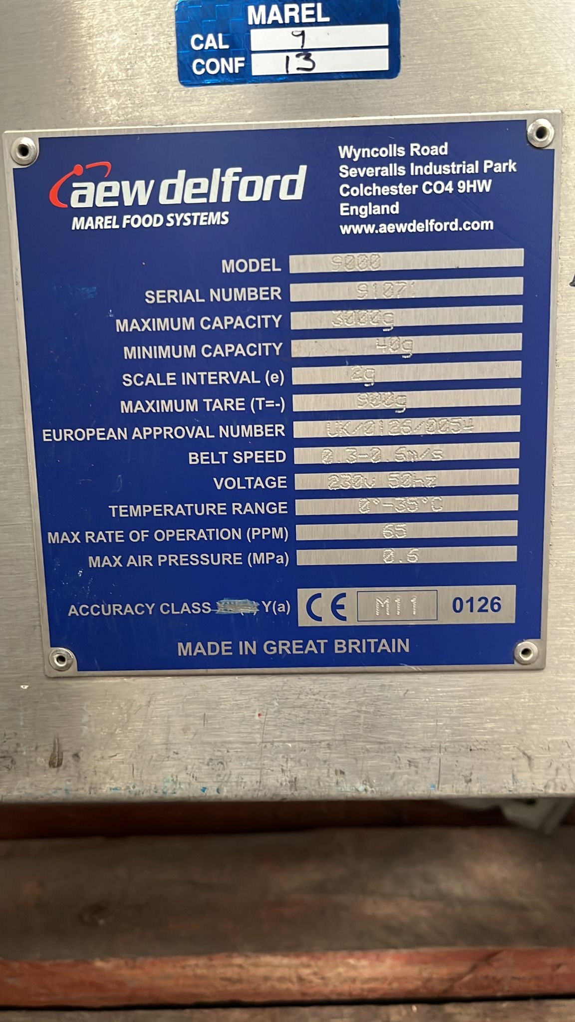 Used Merel Checkweigher and Label Applicator