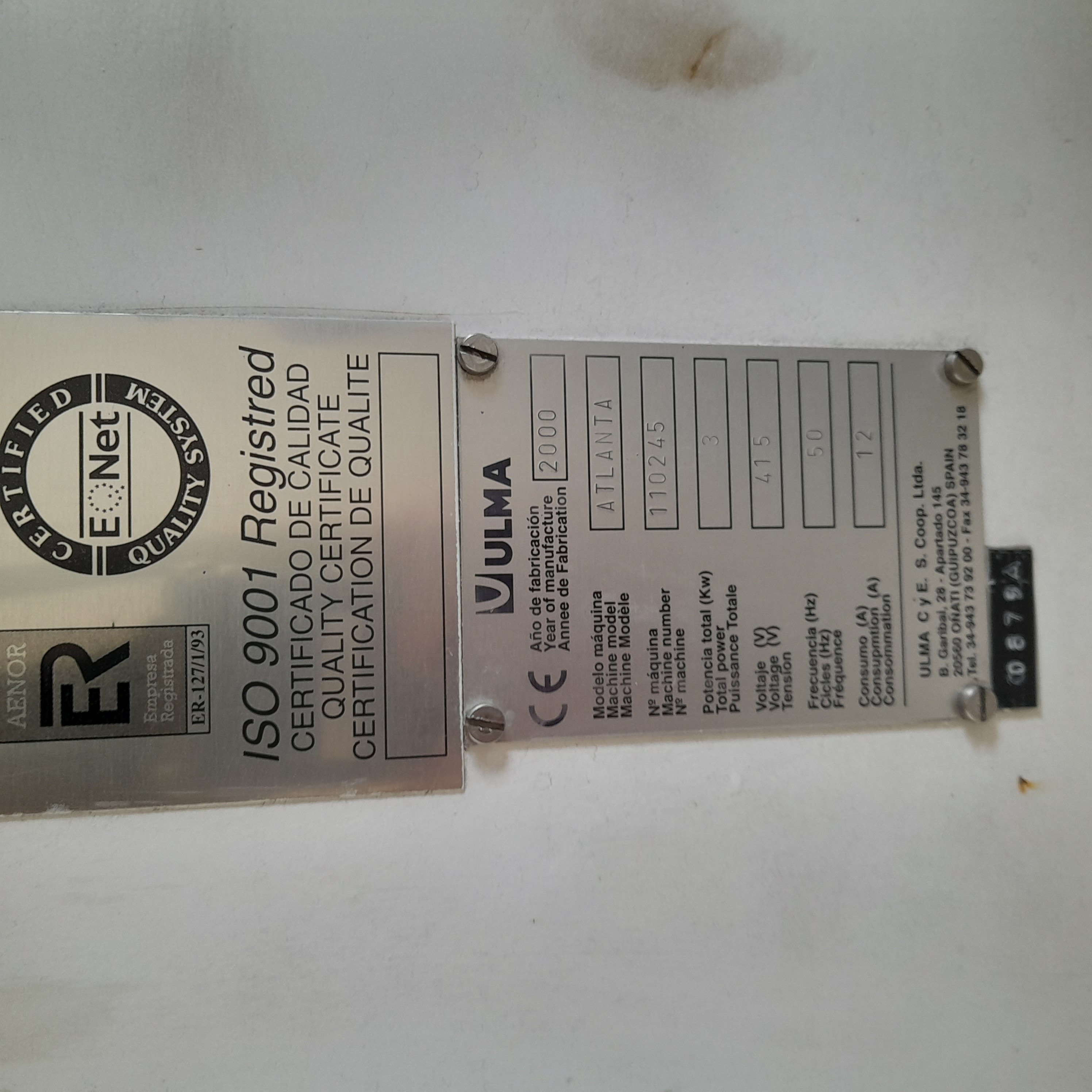 Used 2000 Ulma Atlanta Flow Wrapper