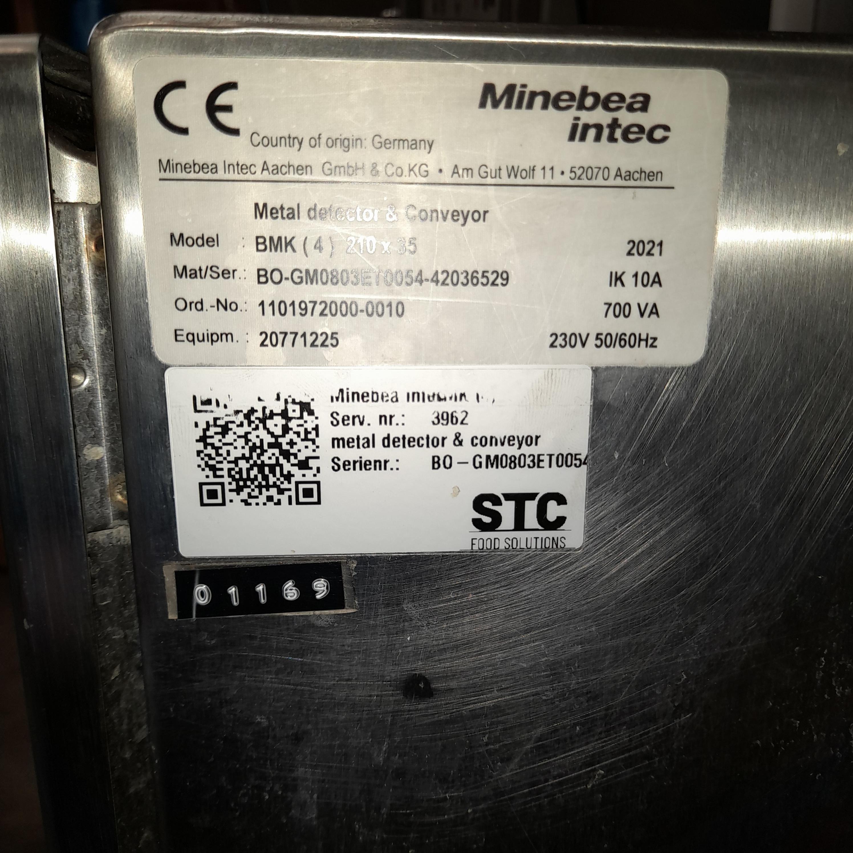 Used Minebea Intec Metal Detector and Conveyor