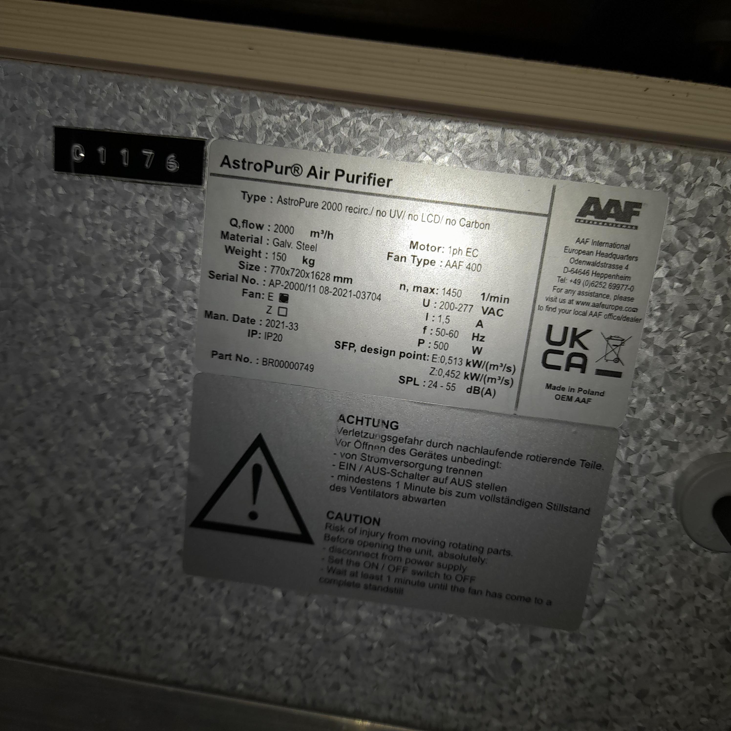 Used AAF International Air Purifier
