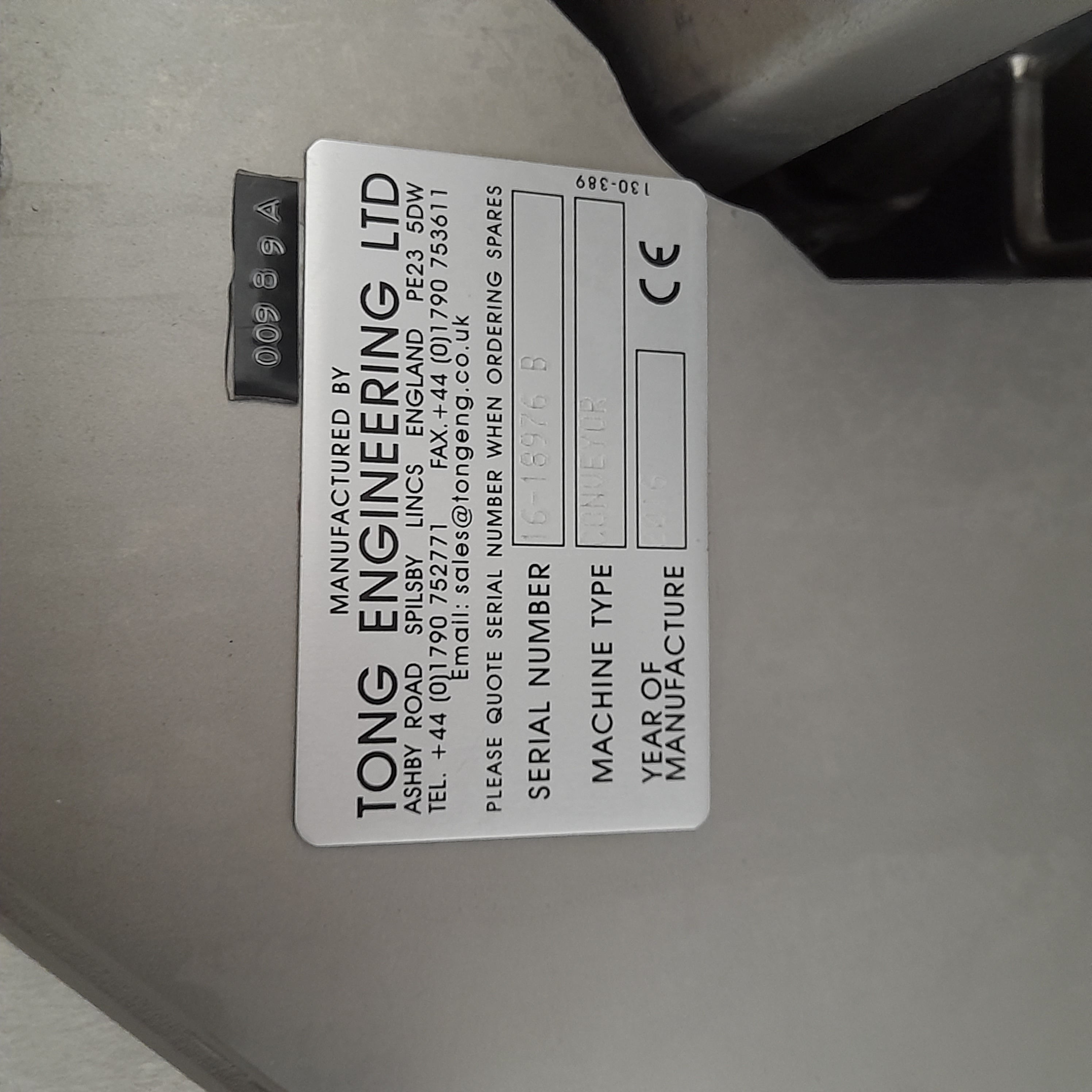 Used 2016 Tong Conveyor with Control Box