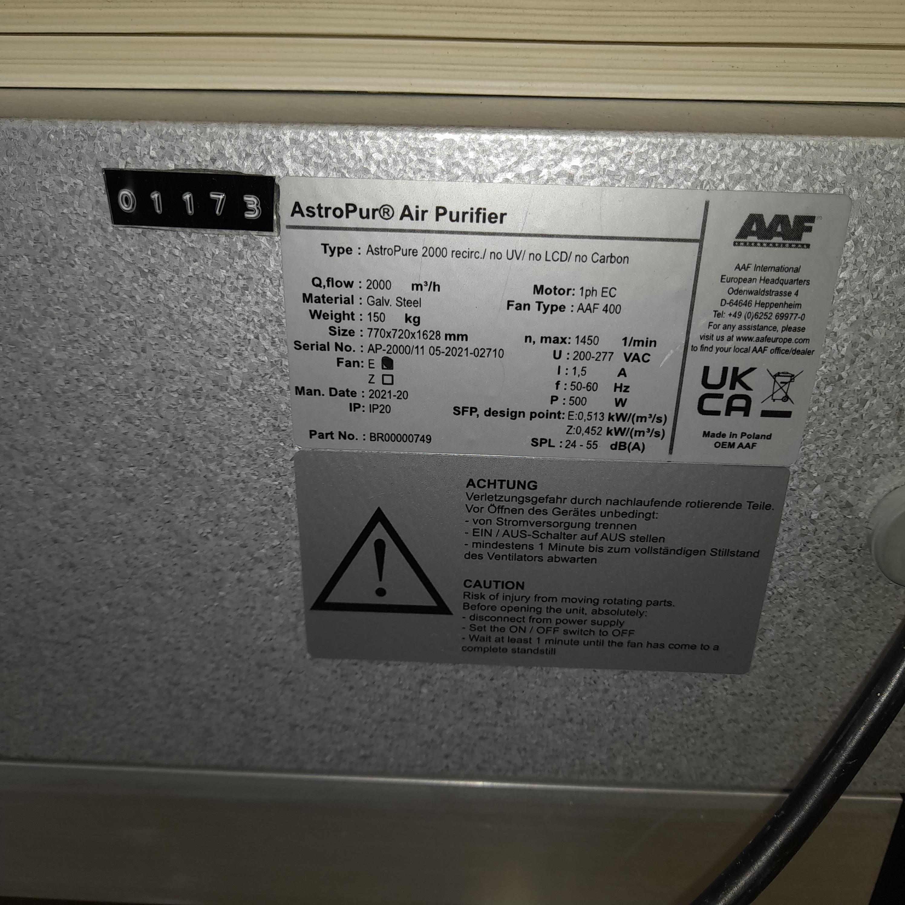 Used AAF International Air Purifier