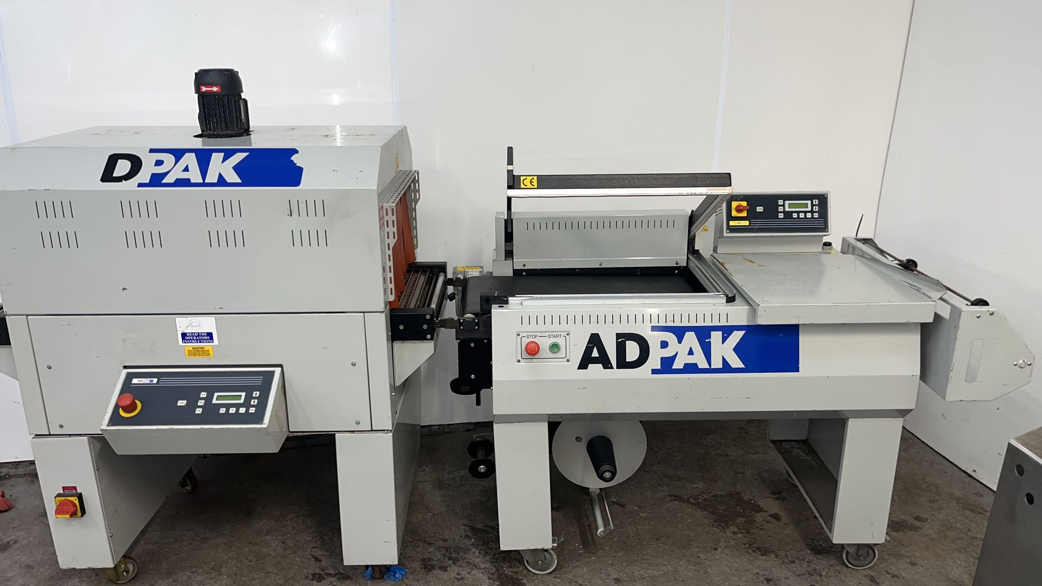 Used Adpak Shrink Wrapper and Heat Tunnel