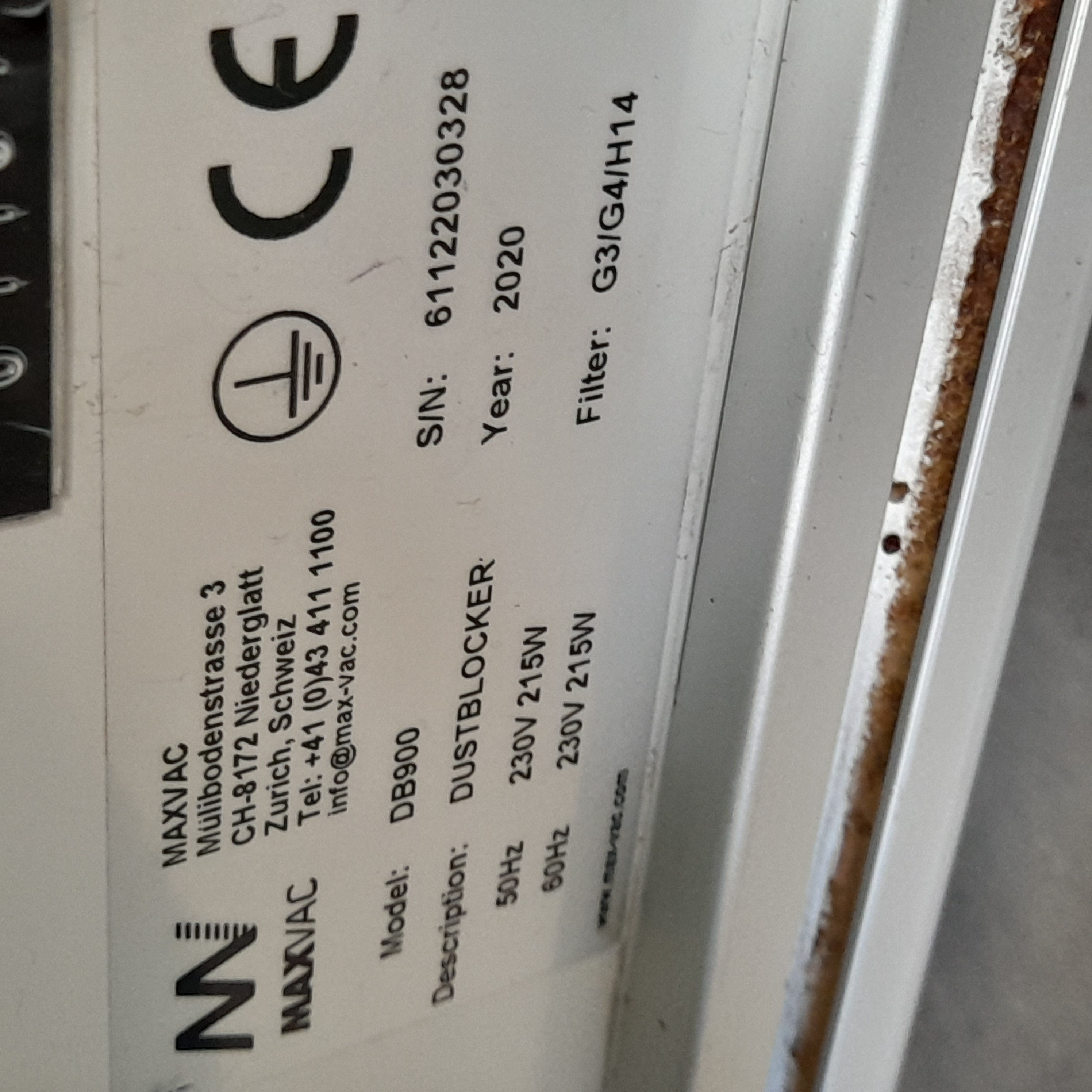 Used Max Vac (DB900) Dust Blocker