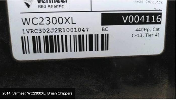 Used 2014 Vermeer WC2300XL Brush Chippers