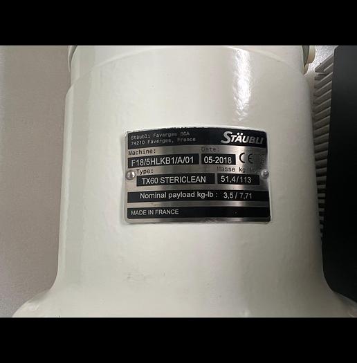 Used 2018 Stäubli TX60 stericlean