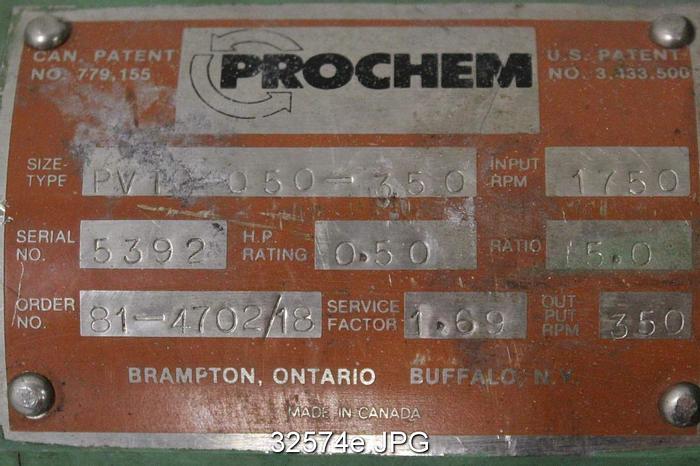 Used Prochem PVTO-050-350 Top Mount Agitator, 93" Shaft Length #32574