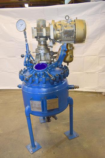 Refurbished Pfaudler 20 gallon glass lined reactor, Pfaudler batch reactor, re-glassed reactor, 20 gallon