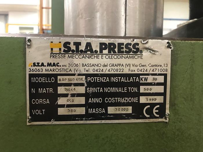 Used Pressa oleodinamica da 500 ton marca S.T.A. PRESS, FUNZIONANTE