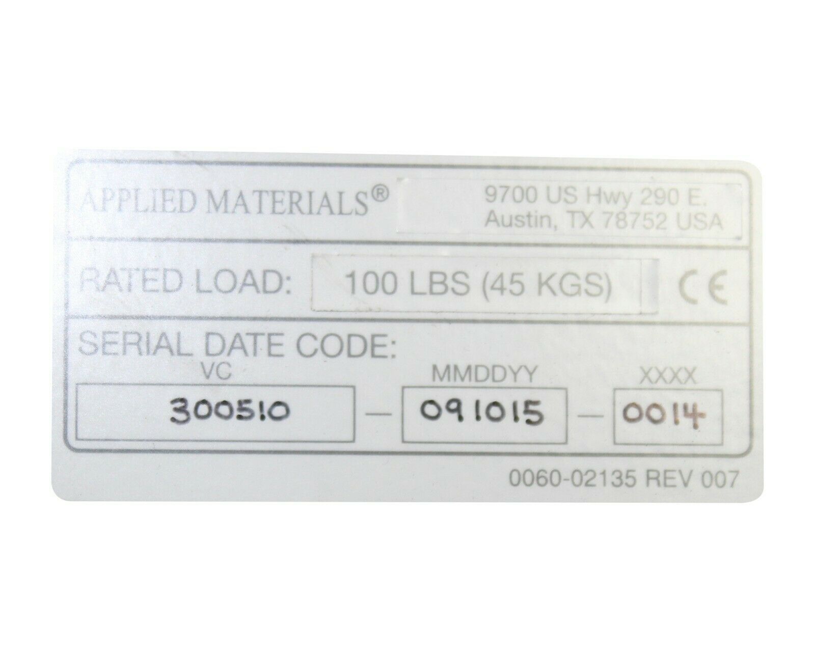 Used Applied Materials AMAT 0242-60329 KIT EXTENDED FI SERVICE LIFT