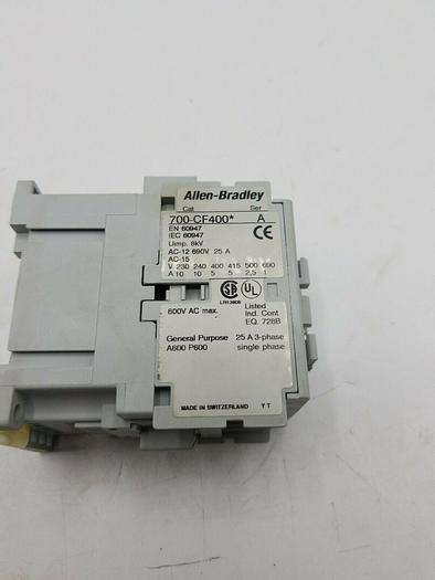 Used Allen Bradley Control Relay, 700-CF400* Ser A