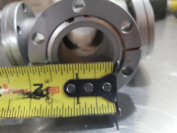 New Old Stock Varian Vacuum 4-way Cross Flange 1 1/2" tube