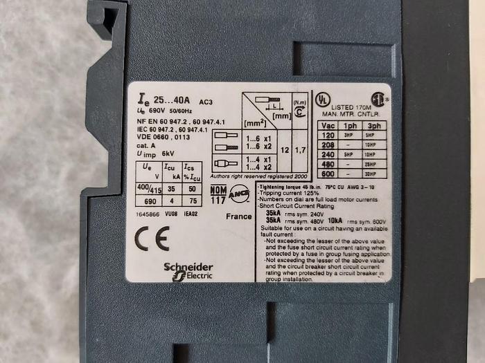Motorschutzschalter, GV3ME40/25-40A, Telemechanique,  neu